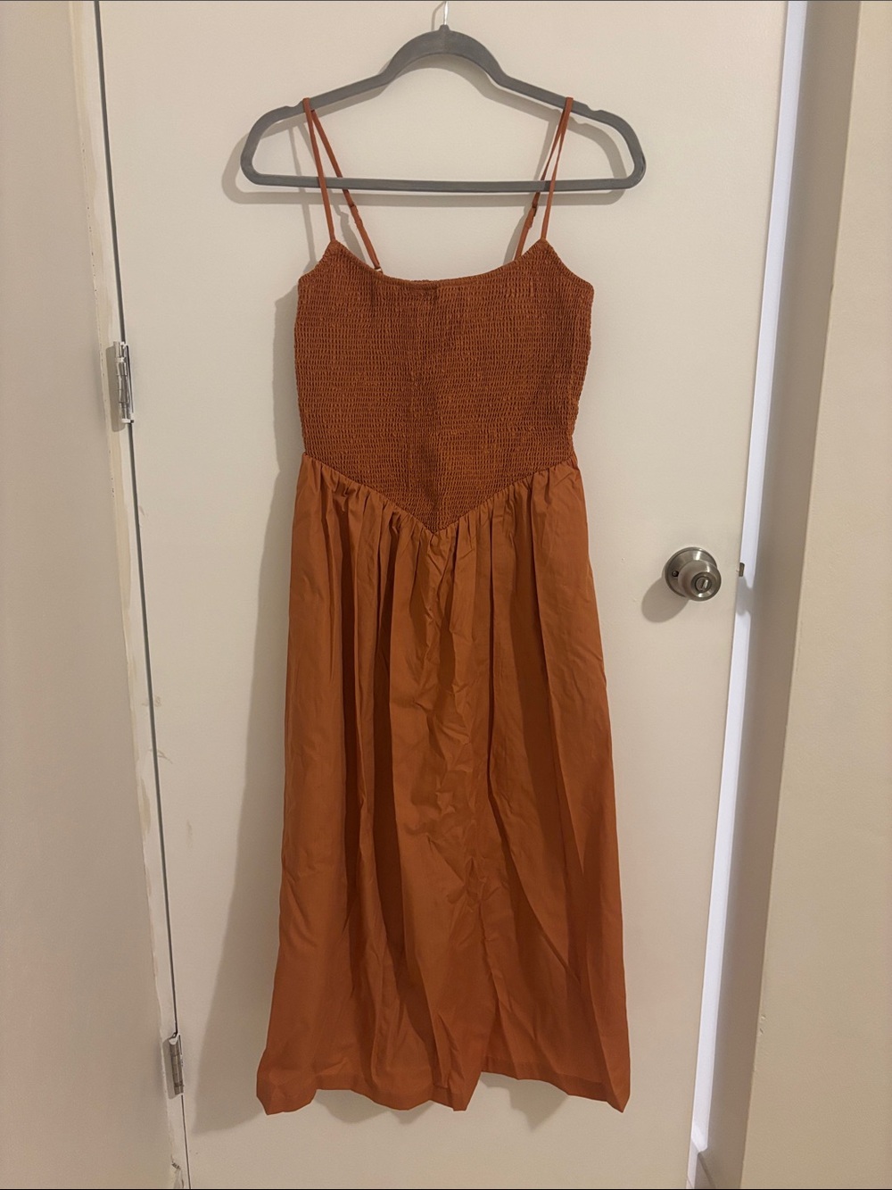 Abercrombie & Fitch Burnt Orange Smocked Maxi Dress